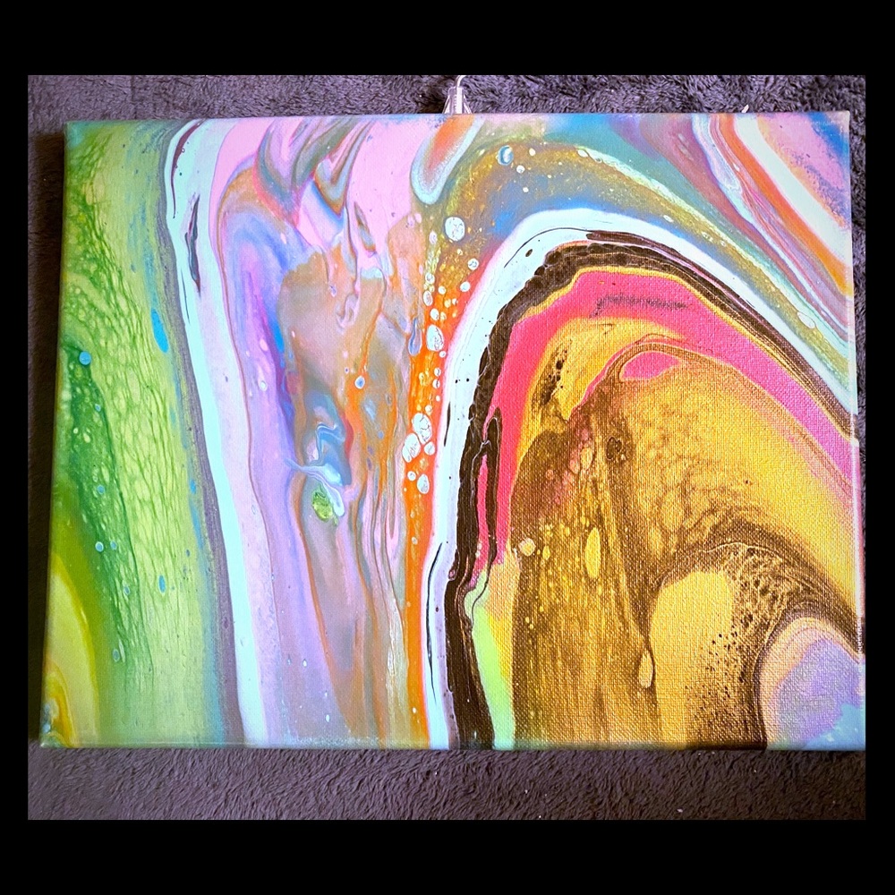 Acrylic pour painting 11x14